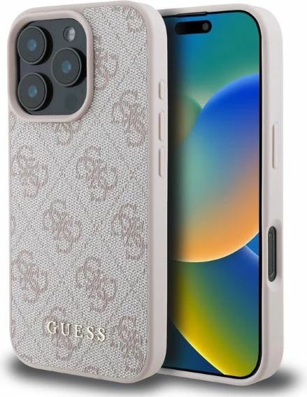 Mbështjellës Guess 4G Classic për iPhone 16 Pro, Rozë Mbështjellës Guess 4G Classic për iPhone 16 Pro, Rozë