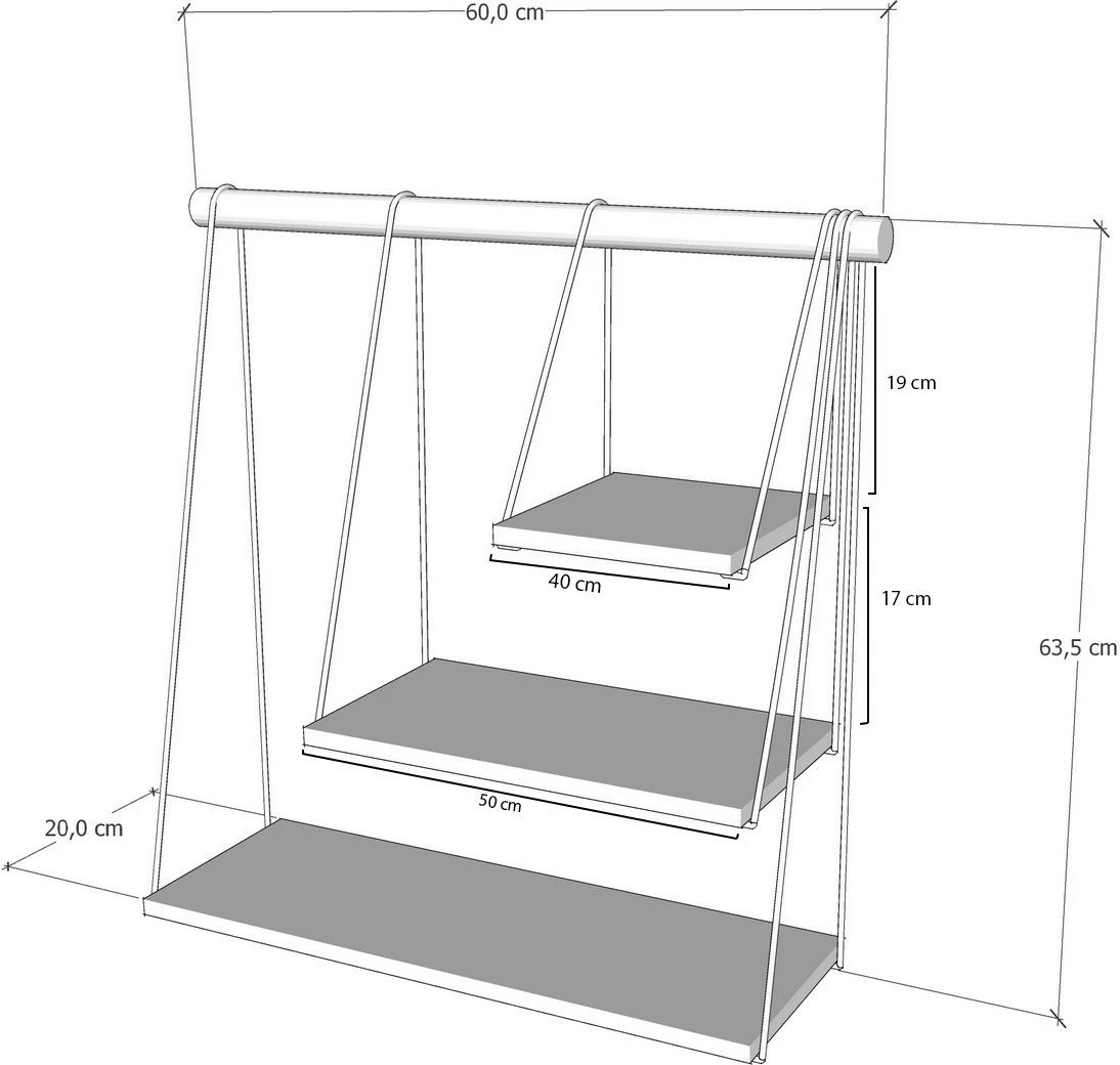 Raft muri Hanah Home, ngjyrë pishë, Zihon