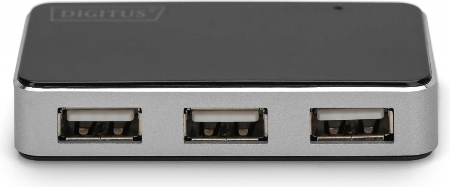 HUB USB Digitus DA-70220, 4 porta, aktiv, zi-argjendtë
