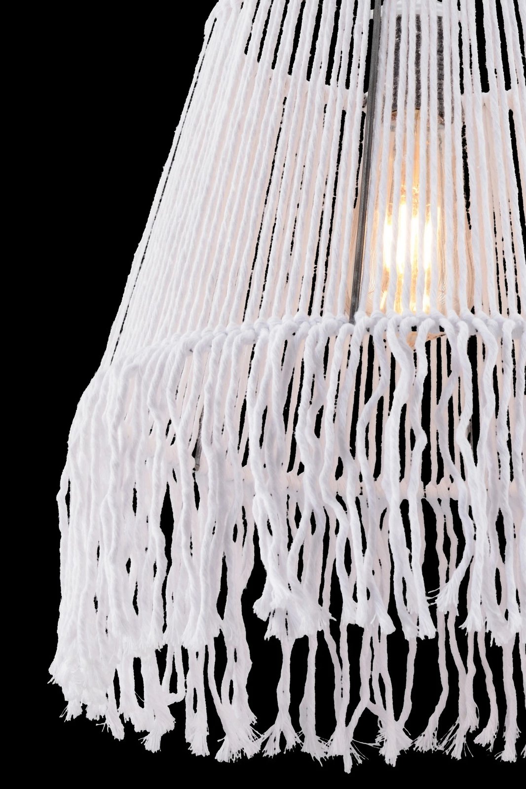 Llambë tavani Opviq, macrame e bardhë, Valance