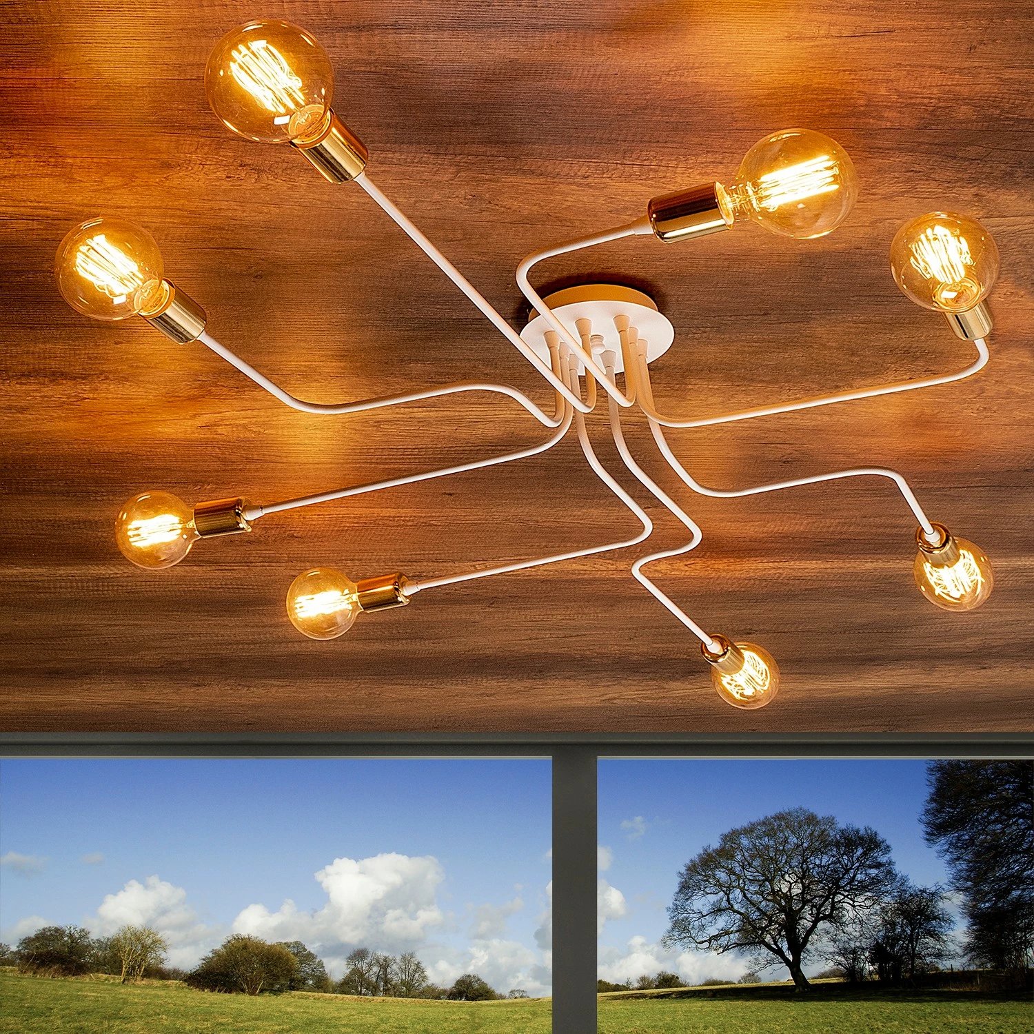 Llambë tavani Opviq Truva, e bardhë, N-704