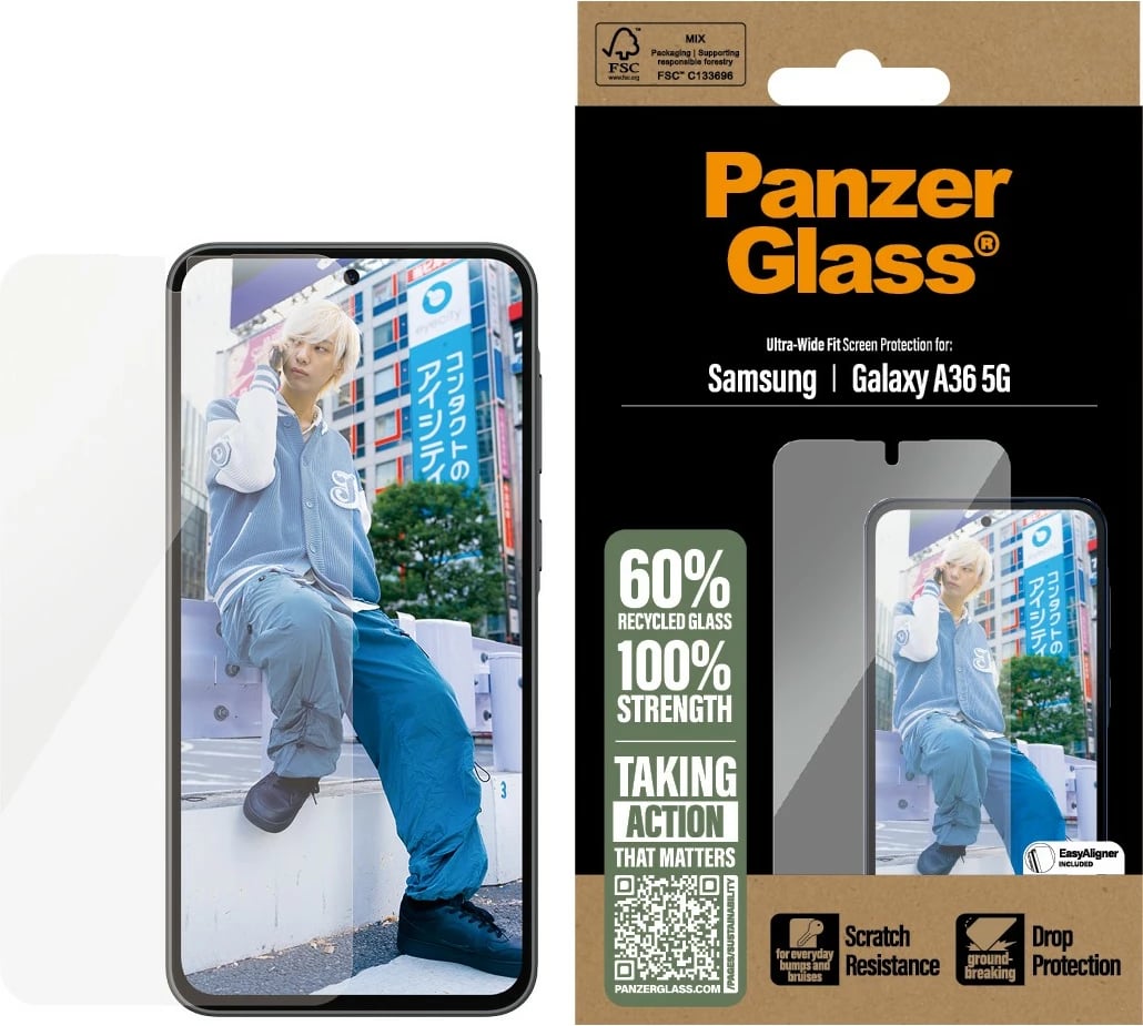 Mbrojtës ekrani PanzerGlass për Samsung Galaxy A36 5G, transparent