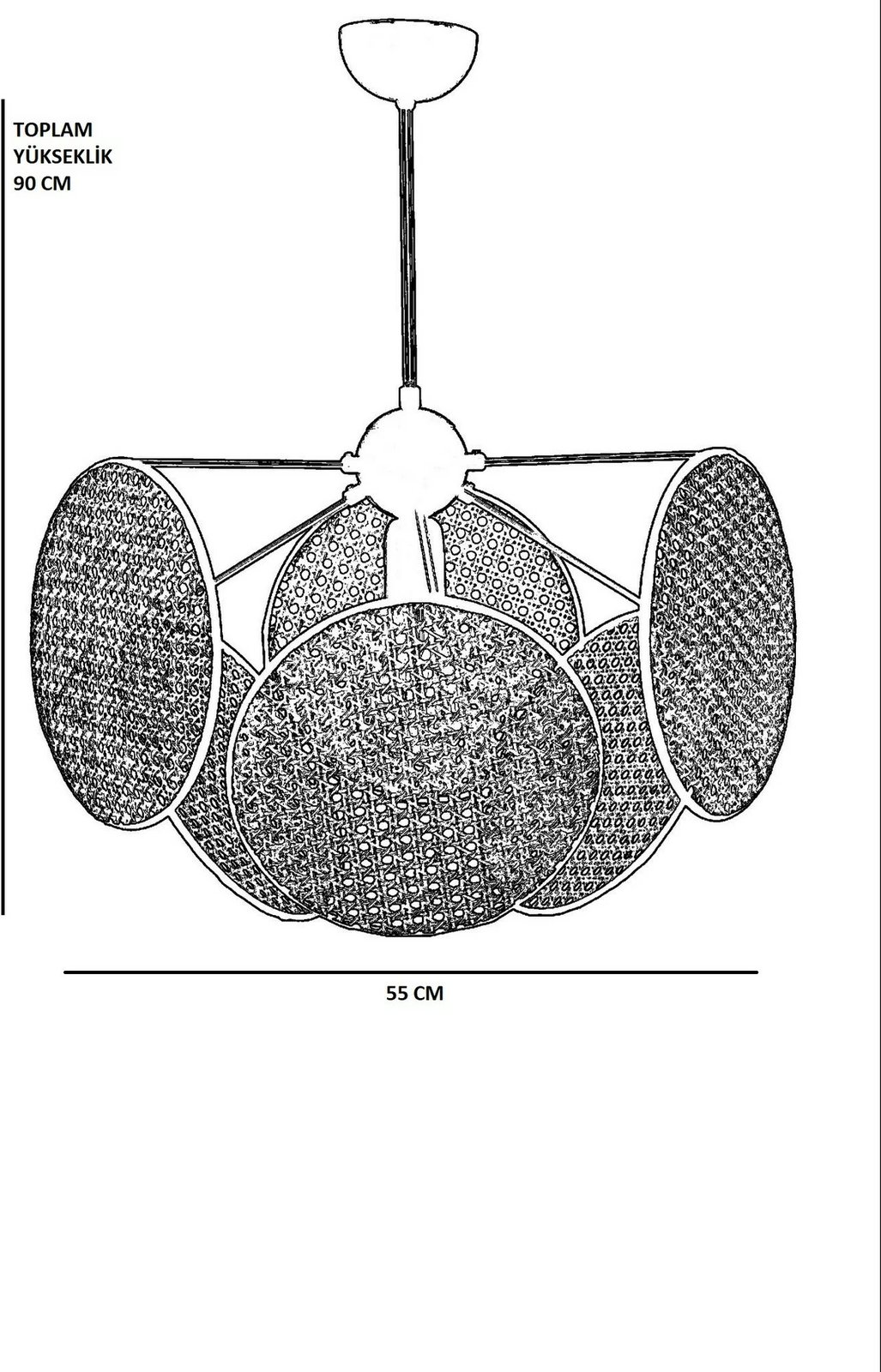 Llambë tavani Opviq, ratan, 8706-3