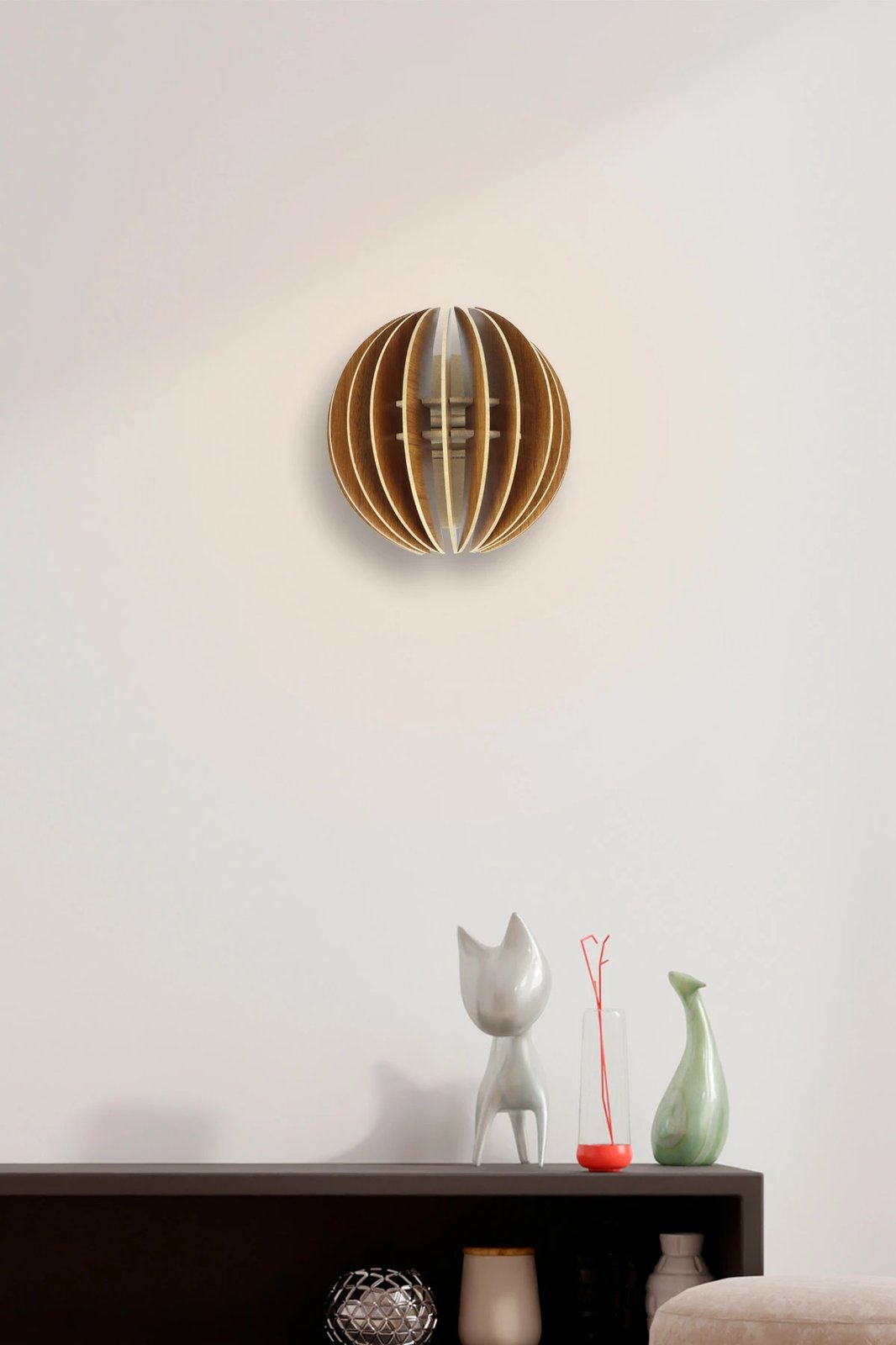 Llambë muri Opviq, gjysmë-sferë, ngjyrë arre, 208-SK