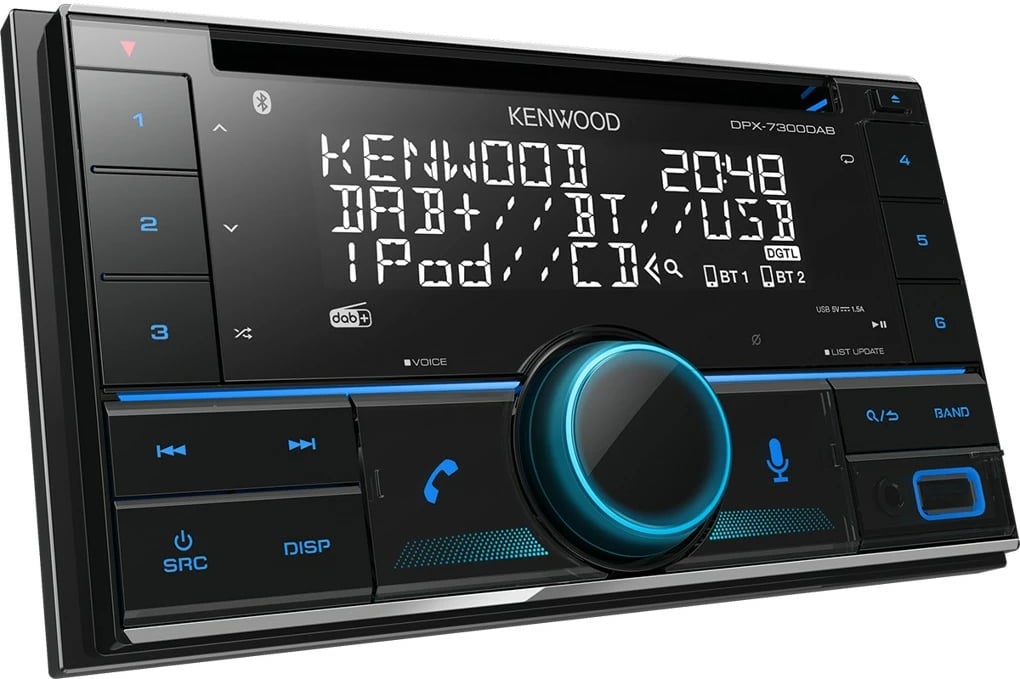 Radio makine Kenwood DPX-7300DAB, 2 DIN, Bluetooth, DAB+, CD, USB, E zezë
