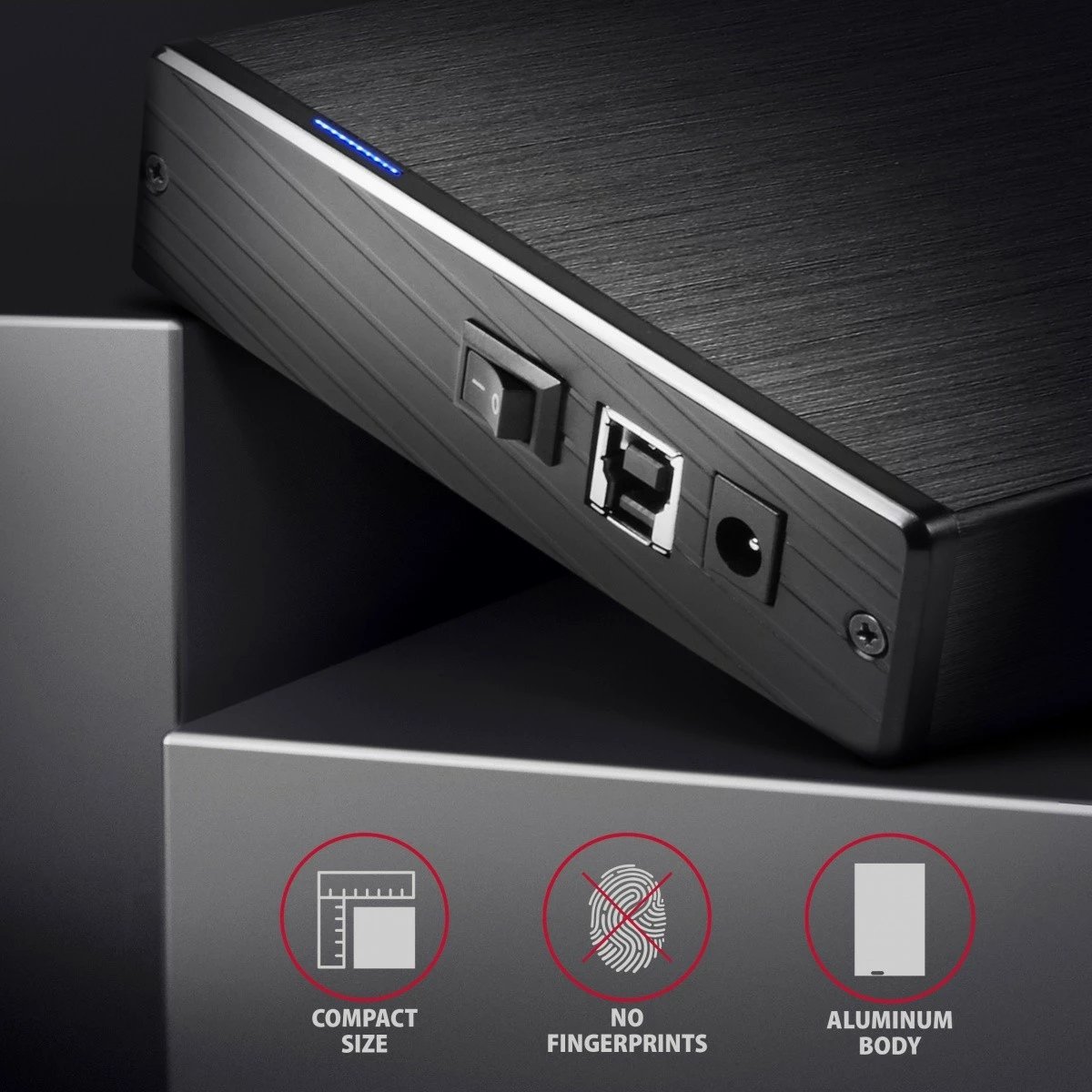 Kasë e jashtme AXAGON EE35-XA3 për hard disk 3.5", USB 3.2 Gen 1, Alumini, E zezë