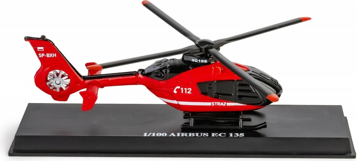 Helikopter lodër Daffi AIRBUS H135, model zjarrfikës, 1:100, Kuq