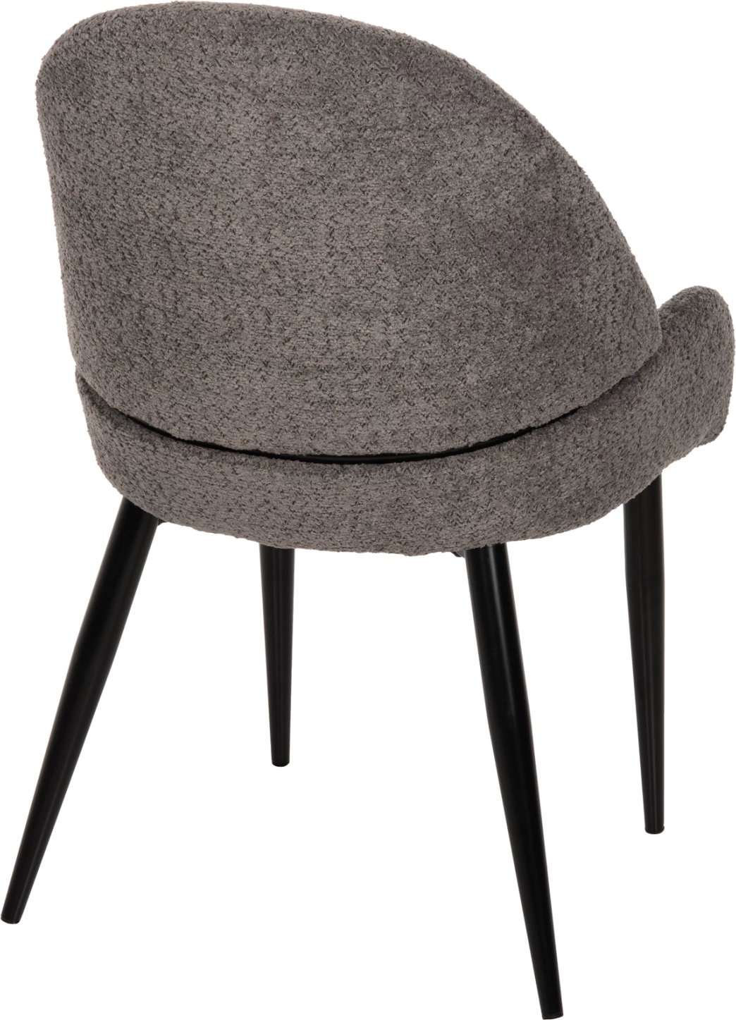 Karrige SARKY FH8585.01, pëlhurë boucle gri, këmbë metalike të zeza, 55x62x89H cm., set prej 2 copë