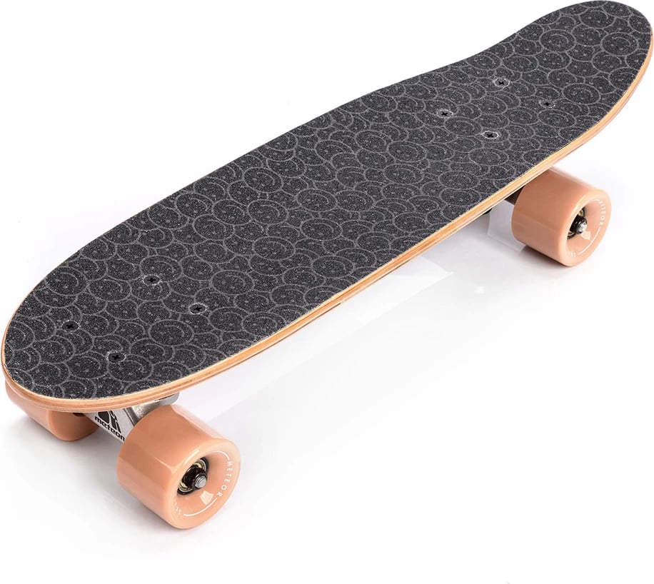 Skateboard Meteor unisex, ngjyrë e zezë dhe krem