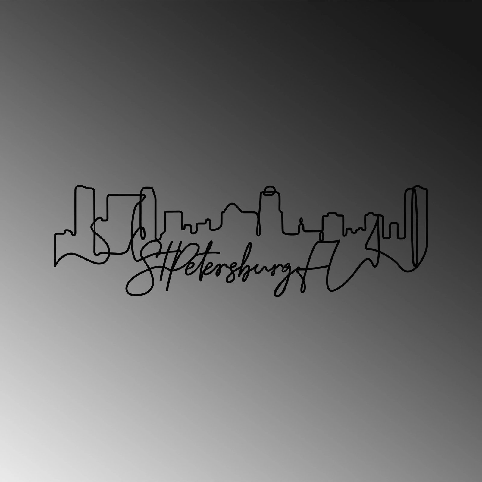 Aksesor dekorativ metalik për mur, St.Petersburg, Wallity, ngjyrë e zezë