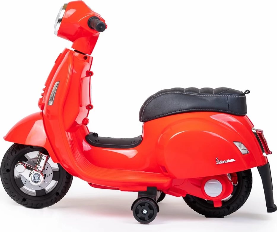 Motoçikletë elektrike fëmijësh, Baby Mix, Vespa, 6V 4.5Ah 30W, kapacitet 25 kg, me rrota anësore, e kuqe