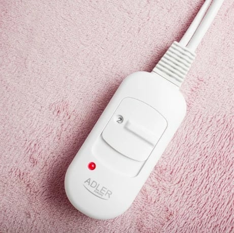 Jastëk elektrik Adler AD 7444, 38x38 cm, 2 nivele temperature, 80 W, mbrojtje nga mbinxehja, mbulesë polar e lareshme, rozë