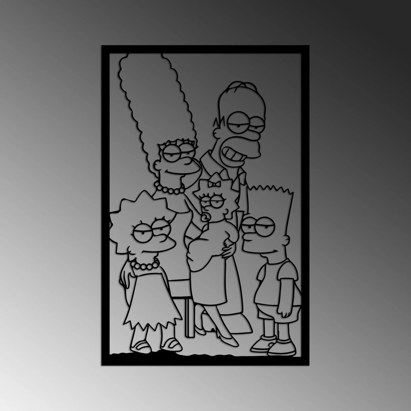 Aksesor dekorativ metalik për mur, Wallity, Sımpson 6, ngjyrë e zezë, 40x62cm