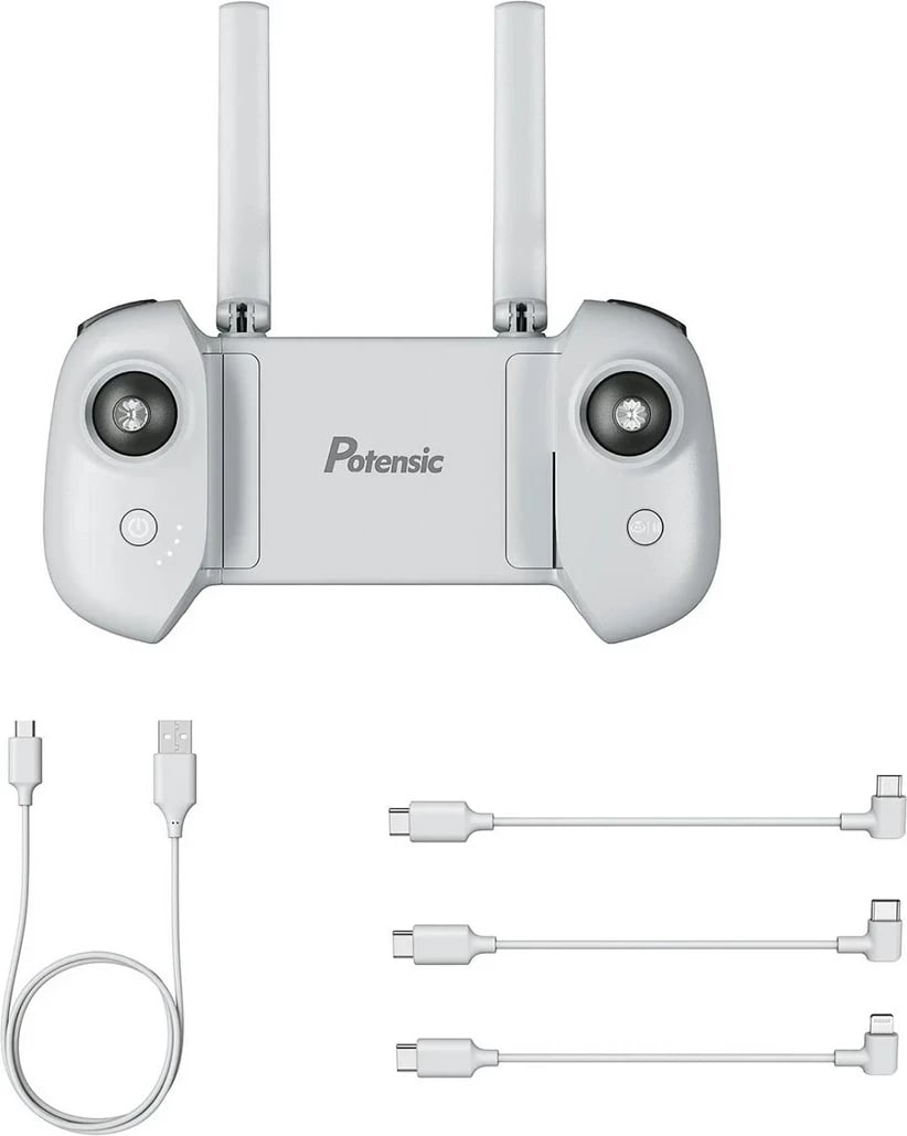 Telekomandë droni me gimbal Potensic AT-RC, me kabllo USB për karikim, e bardhë