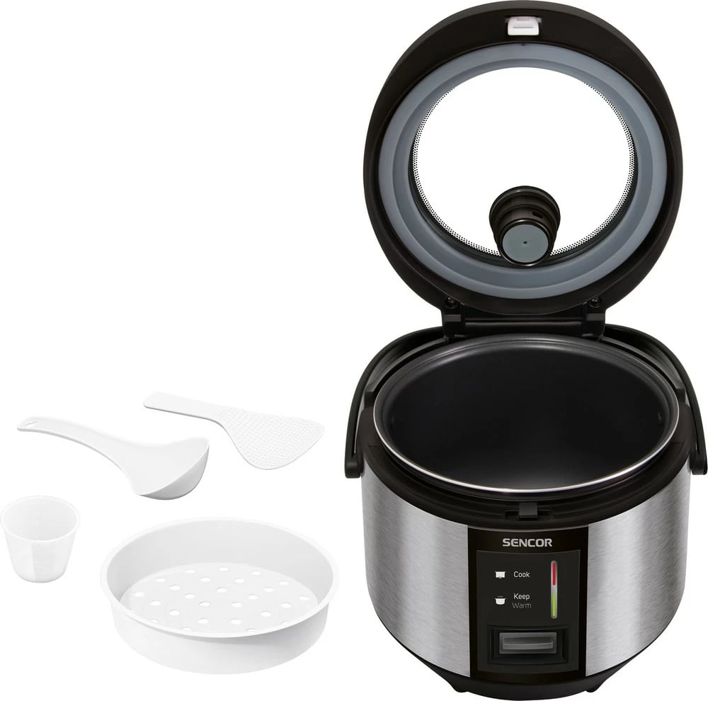 Tenxhere speciale për gatimin e orizit Sencor SRM 1890SS, 700 W, 1.8 l, e argjendtë