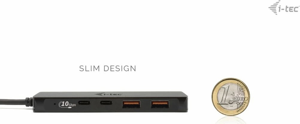 USB HUB I-Tec Metal, 4 porta (2x USB 3.0 + 2x USB-C), 10 Gbps, i zi