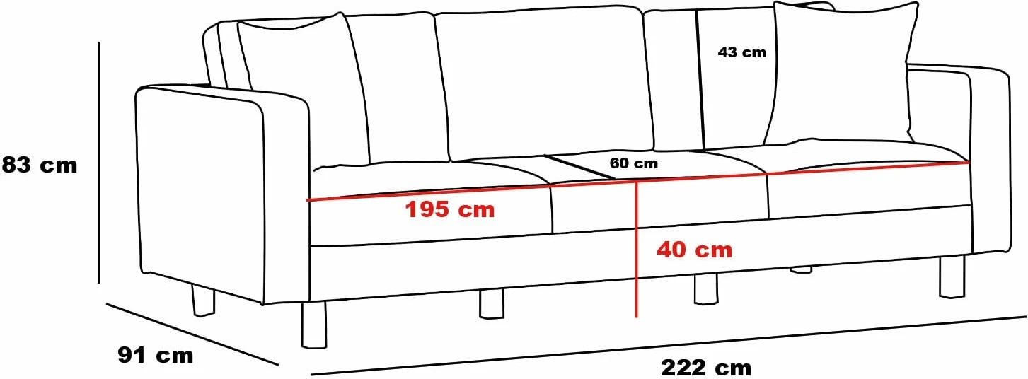 Divan treshe Atelier del Sofa, Berlin, antracit, i zi