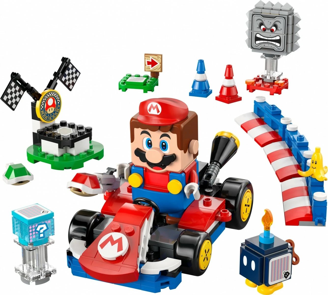 Set LEGO Super Mario Mario Kart 72043 me figurë interaktive Mario dhe kart standard, 278 pjesë
