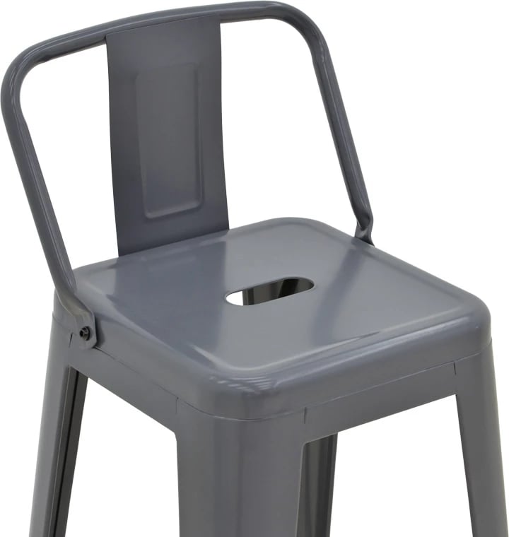 Karrige për bar me mbështetëse Utopia, metal antracit, 42x42x97cm