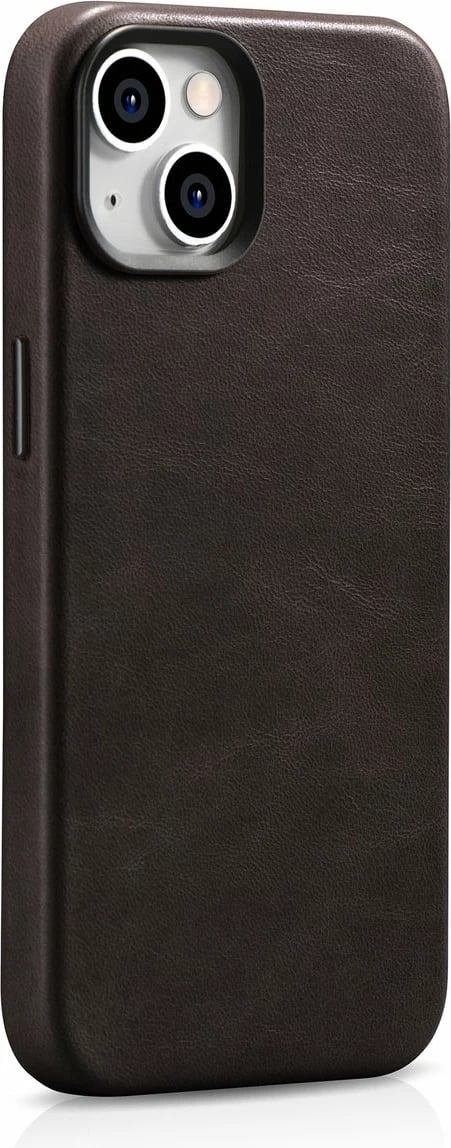 Mbështjellës iCarer Oil Wax Premium për iPhone 14 Plus, lëkurë natyrale, MagSafe, Kafe