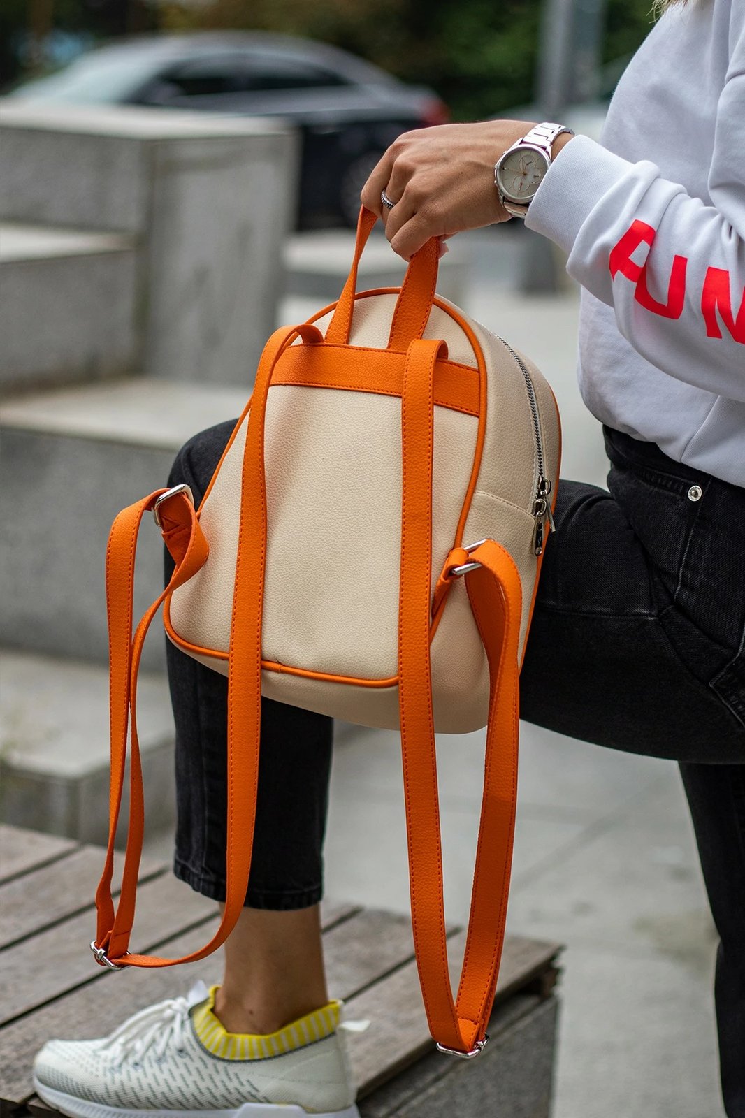 Çantë shpine Oslo, Zoozie Bags, bezhë-portokalli