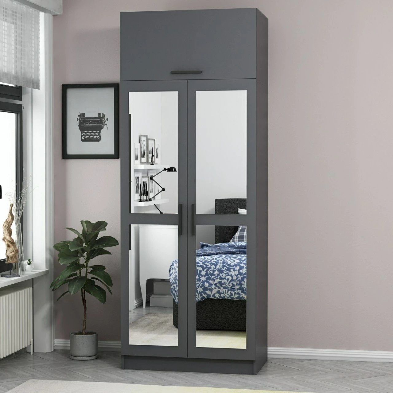 Dollap Skye Decor, ngjyrë antracit, 2223