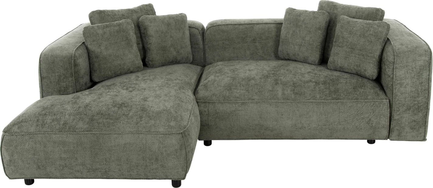 Divan qoshe majtas 3-vendësh GRACE FH3280.05L, pëlhurë jeshile, 252x105-160x70-90H cm