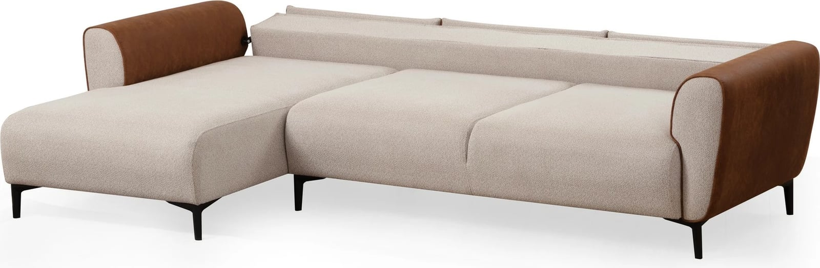 Kënd-sofë shtrat Atelier del Sofa, Aren majtas, bezhë, kanelë