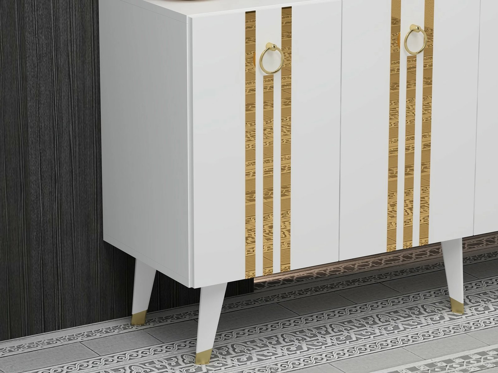 Konsolë Hanah Home, Isil, e bardhë dhe ari