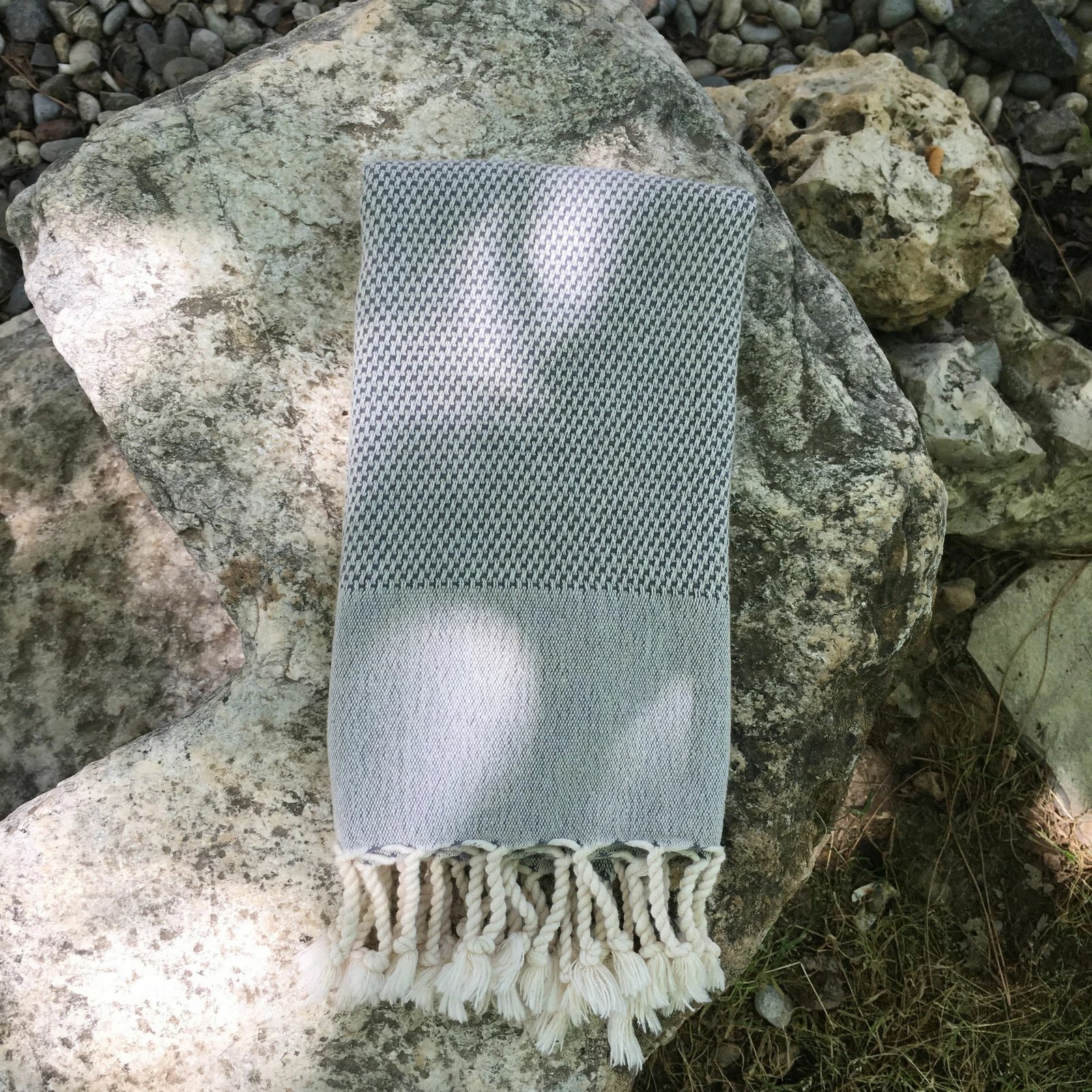 Peshqir plazhi Fouta, Mijölnir, retro, ngjyrë antracit, 60x110cm (1 copë)