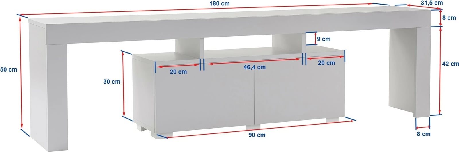 Komodë TV Nordure, Enclave, ngjyrë mermeri Fressia