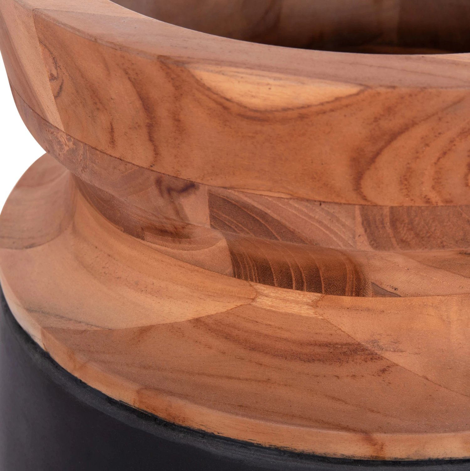 Vazo dekorative për dysheme LINTER, fibër-cement, ngjyrë e zezë, dru tik, FH4662.01S, 34x60cm