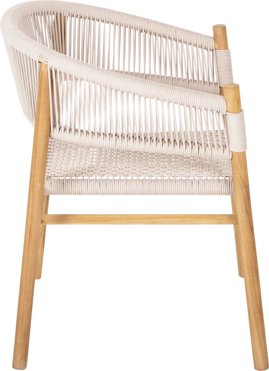 Karrige ngrënie me krahë IRVING FH9763 dru teak ngjyrë natyrale dhe litar bezhë 60x55x78H cm