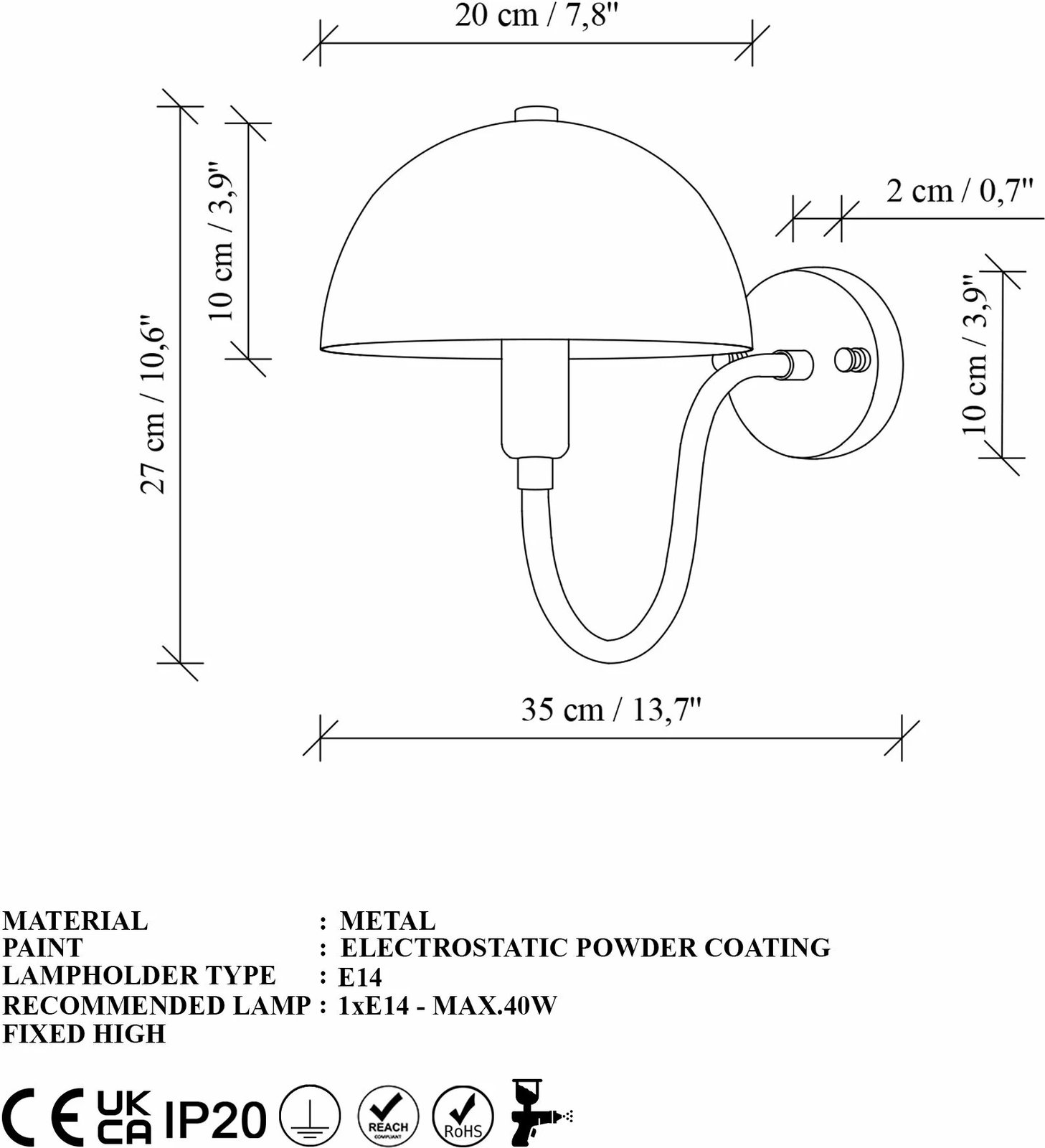 Llambë muri Opviq, Togg - 14823, ngjyrë e gjelbër