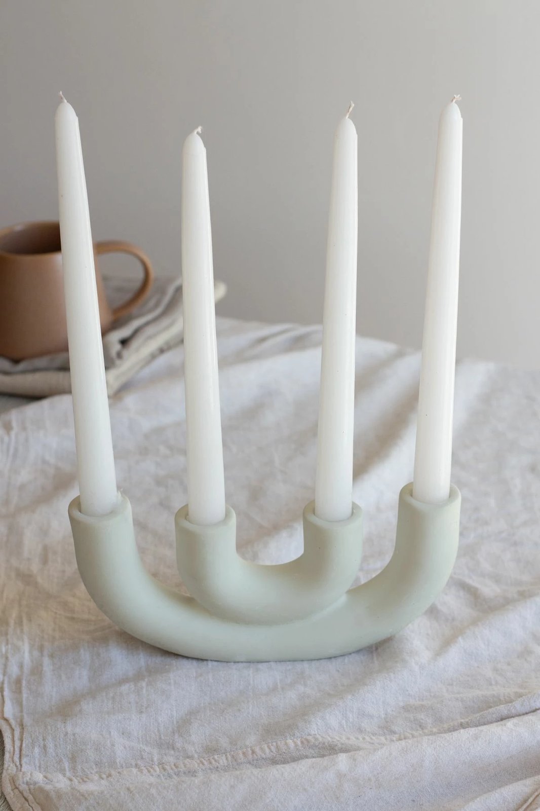 Set qiri mbajtës prej betoni, 5 copë, Evila Originals, katër krahë, ngjyrë kaki