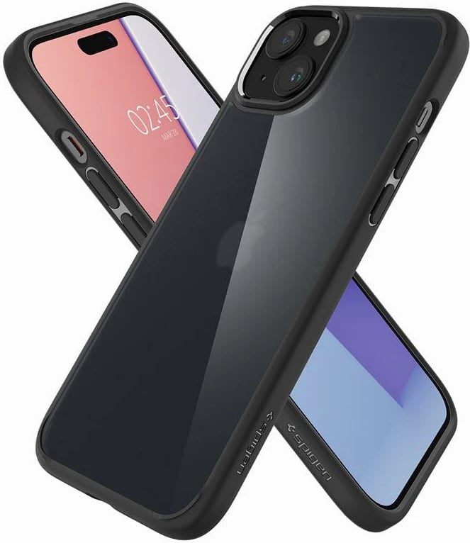 Mbështjellës Spigen Ultra Hybrid për iPhone 15 Plus, zi