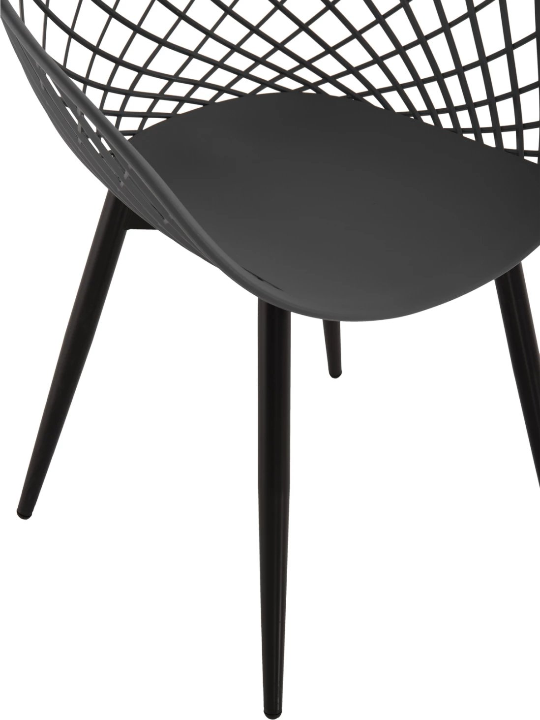 Karrige me krahë ARIADNE FH8001.30, ngjyrë gri, polipropilenë, këmbë metali të zeza, 63x56x80H cm, set prej 4 copë