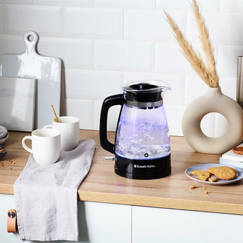 Zierës uji elektrik, Russell Hobbs, 26080-70, 1.7L qelq, zi