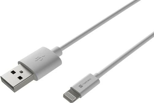 Kabllo Natec Lightning në USB-A, 1m, e bardhë