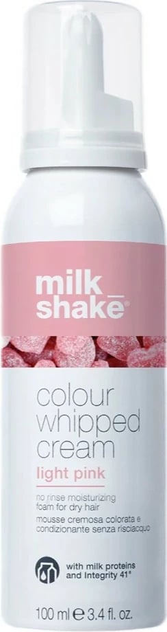 Shkumë për ngjyrosje flokësh Milk Shake Colour Whipped Cream për femra rozë e çelët 100ml