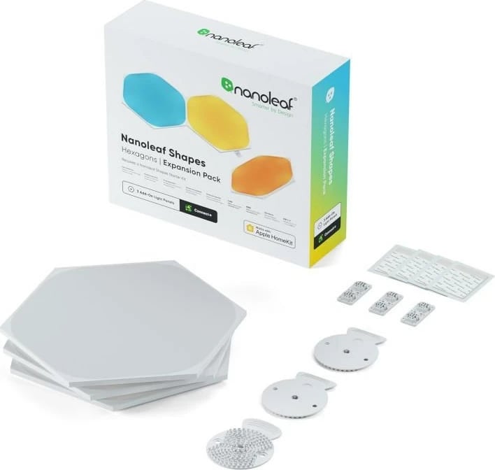 Panele ndriçuese Nanoleaf Shapes Expansion Pack, NL47-0001TW-3PK, multikolor, të bardha, set 3 copë
