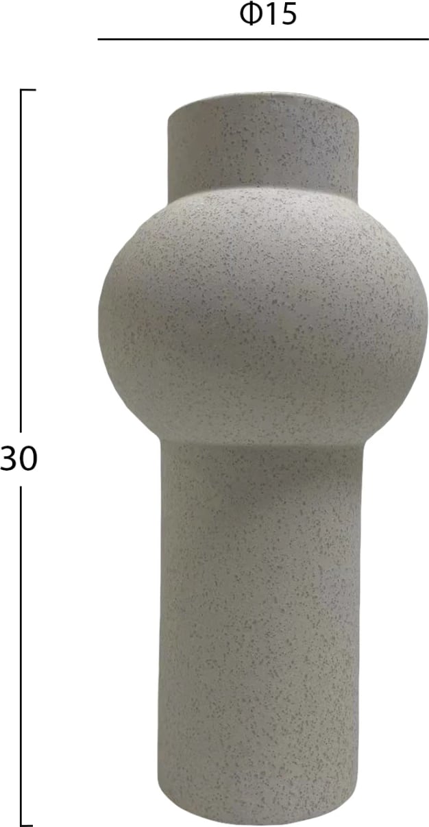 Dekor qeramike për tavolinë, SCEPTER, FH4605.01, ngjyrë e bardhë e zbehtë me kristalizim, Φ15x30H cm