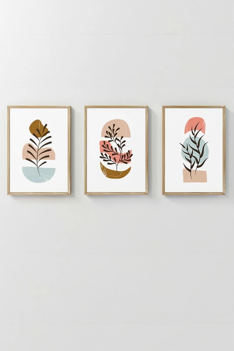 Set pikturash dekorative me kornizë, 3 pjesë, Wallity, 3Dartsohoset109