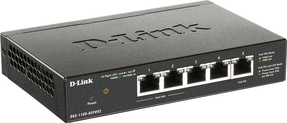 Switch D-Link DGS-1100, 5 porta, Gigabit Ethernet, PoE