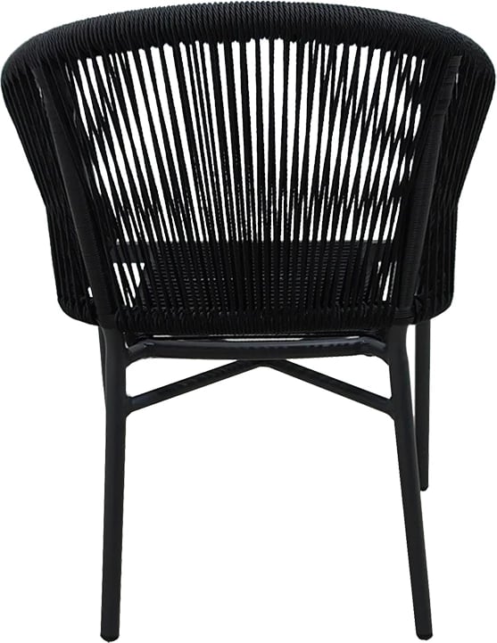 Karrige alumini Legana e grumbullueshme, kornizë antracit-rattan, 56x66x82cm