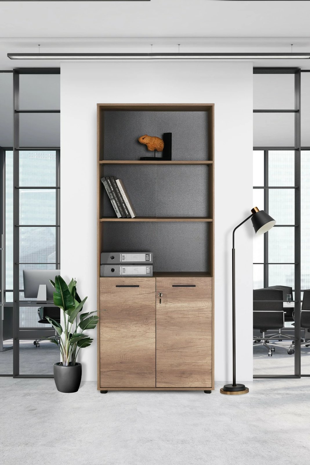 Raft librash Hanah Home, Nkt-552-Tt-1, ngjyrë arre e çelët, 72x187x34cm