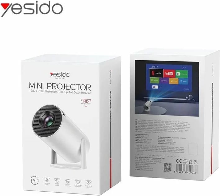 Mini Projektor 1280x720p Bt 5.0 2.69'' 110-240v,12v/2a