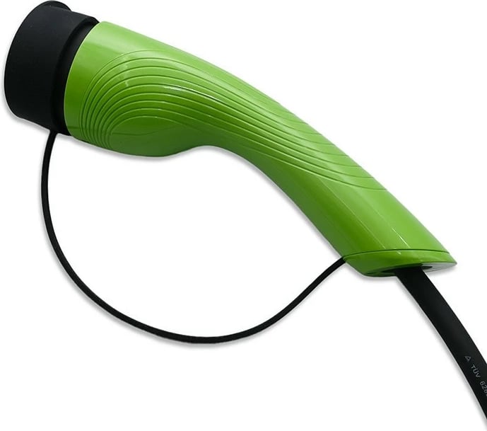 Karikues mobil/Wallbox për automjet elektrik, Qoltec 52437, Type 2 22kW 400V 3‑fazë 32A Wi‑Fi TUYA SMART LIFE LCD kabllo 7m IP65, zi/gjelbër, set me aksesorë