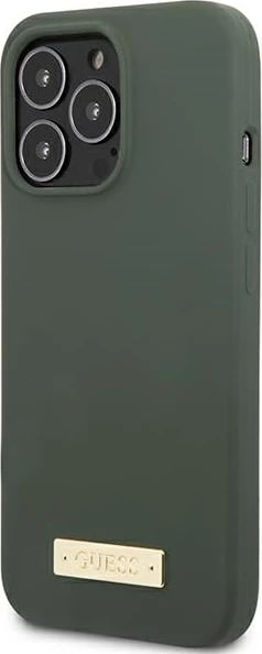 Mbështjellës Guess GUHMP13XSPLA për iPhone 13 Pro Max 6.7", silikon, MagSafe, jeshil