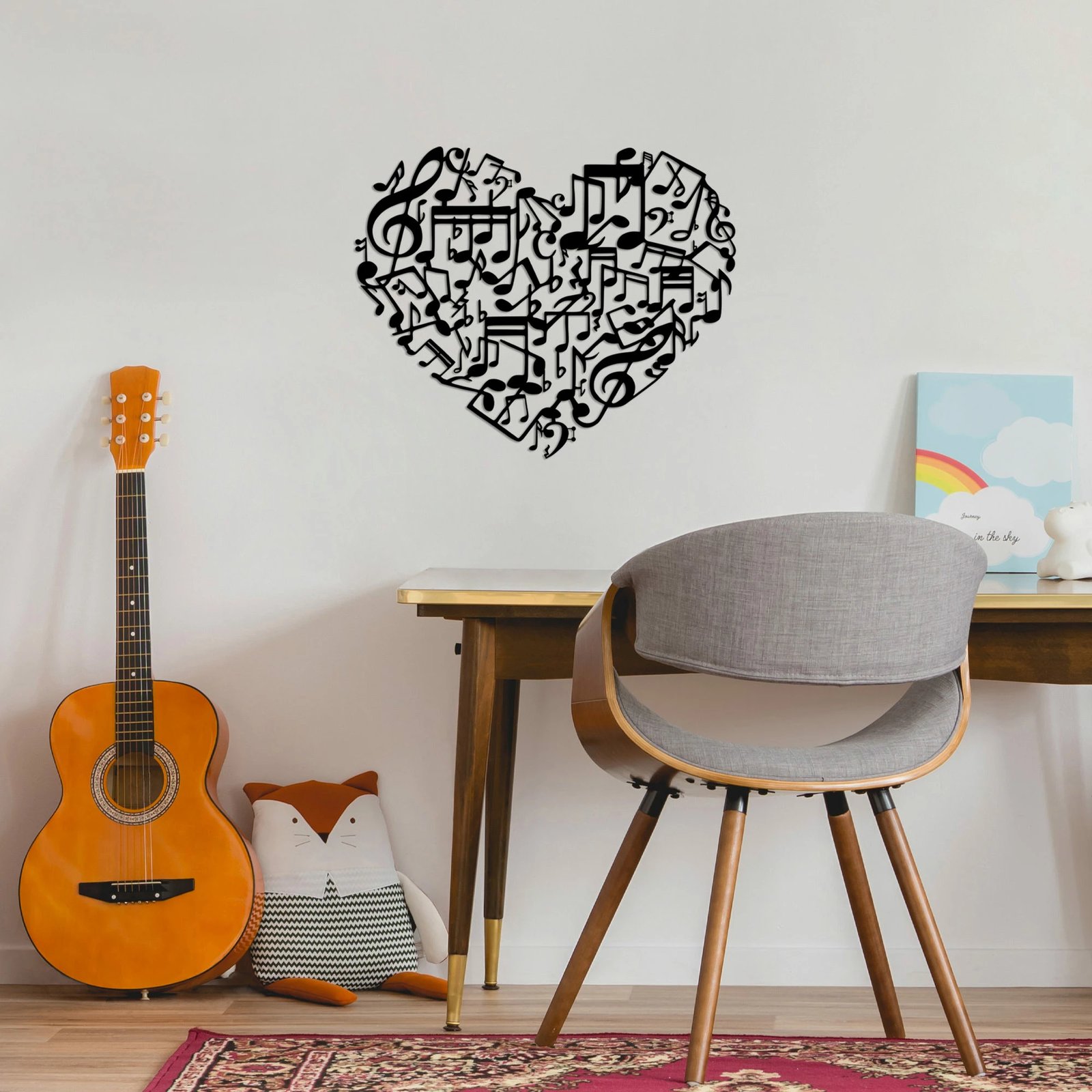 Aksesor dekorativ metalik për mur, Wallity, Musical Love - 507